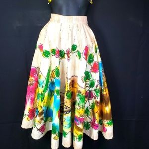 Vintage 1950's Artegreen Sequined Circle Skirt Size medium